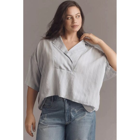 NWT Size L - Anthropologie The Dylon Short-Sleeve Wide-Placket Top (NWT US$ 98) - Picture 7 of 16